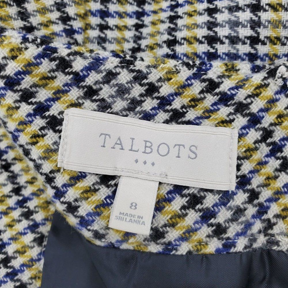 Talbots Womens Skirt Knee Zip Pockets Houndstooth Pencil Size 8 - Picture 7 of 9